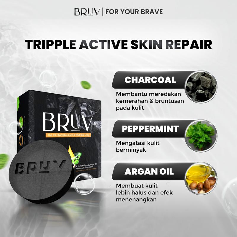 Product Introduction of BRUV Brightening and Acne Soap 6pcs - Sabun Bruv Sabun Pembersih Wajah Pria Pencerah Wajah Pria Menghilangkan Jerawat Pencerah Muka Laki Laki Wajah Kusam Muka Berminyak Bruv Original 0