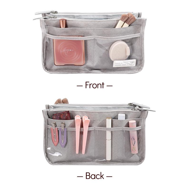 Product Introduction of Organizer Bag Tote Lined Bag Handy Handheld Cosmetic Bag Large Capacity Multifunctional Handbag Medium Bag Travel Makeup Toiletries Storage Bag 4