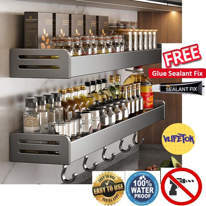 Wall Rack Kitchen Spice Rack Seasoning Rack Organizer Wall Mount ...