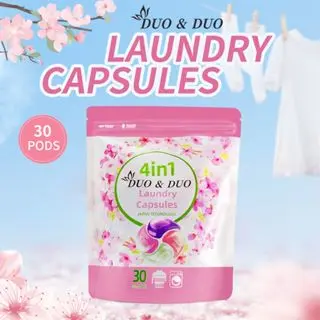 [DuoDuo] Plant Based Singapore SGS tested 30 pods 4n1 Laundry Capsules -Cherry Blossom Scent Household Perfume