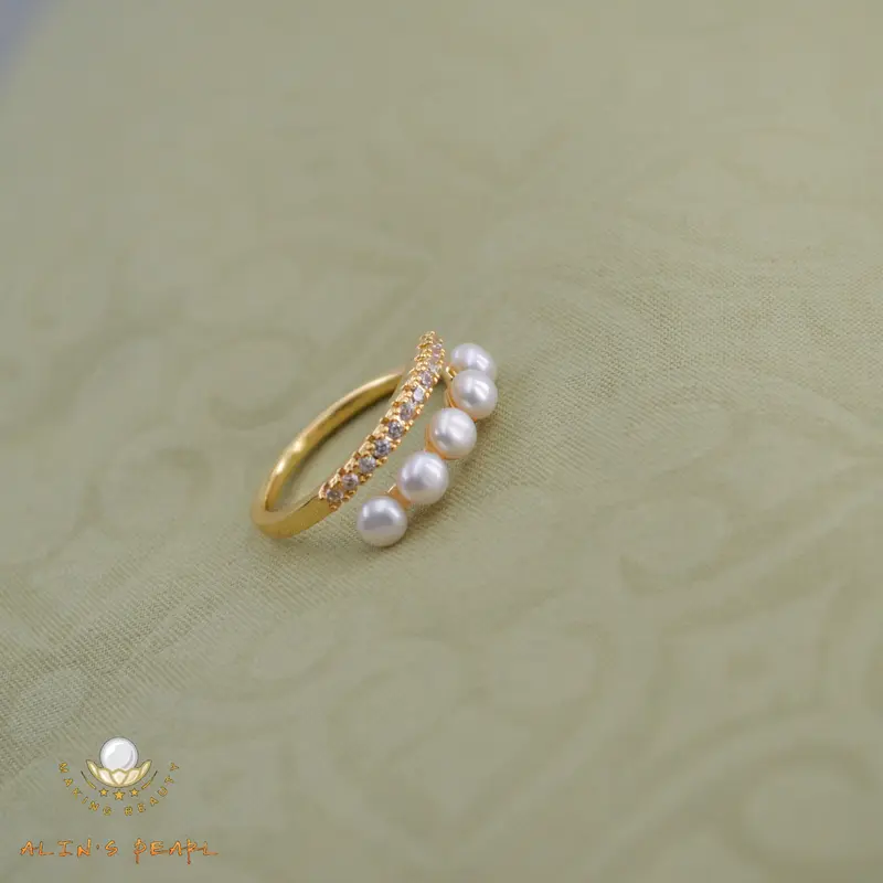 C030 Cincin Mutiara Asli Design Permata Elegant 5