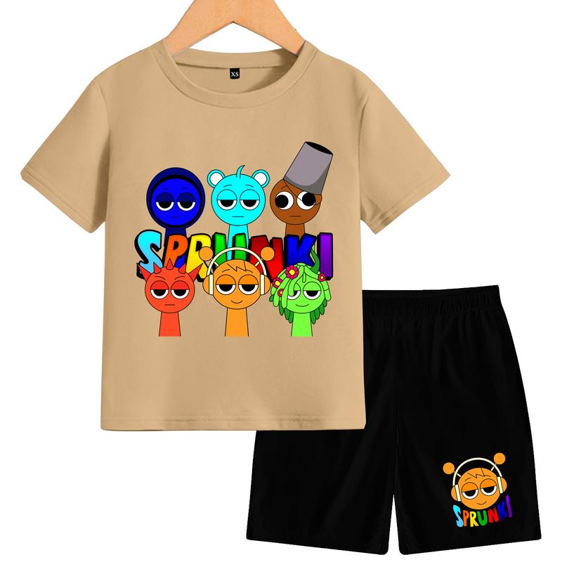 Setelan  Anak-Anak sprunki 6 friends lengan pendek bahan katun Fashion  Pakaian 7