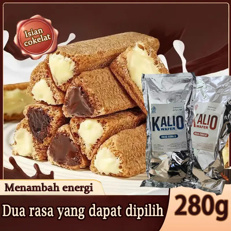 COD/KALIO wafer/Batang cokelat panjang dengan sudut cokelat/berisi isian/kue kering berbentuk segitiga/makanan ringan/lapisan cokelat/cokelat/batang cokelat/makanan ringan untuk bersantai. Chocolate Food delfi  almond coklat 0