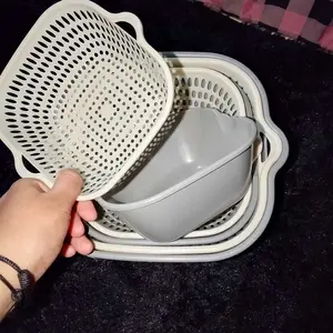 Baskom Saringan Sayuran Buah Peniris Air 8 in 1 Keranjang Tiris Serbaguna Plastik  Foodgrade 8 Variasi Ukuran Praktis & Higienis