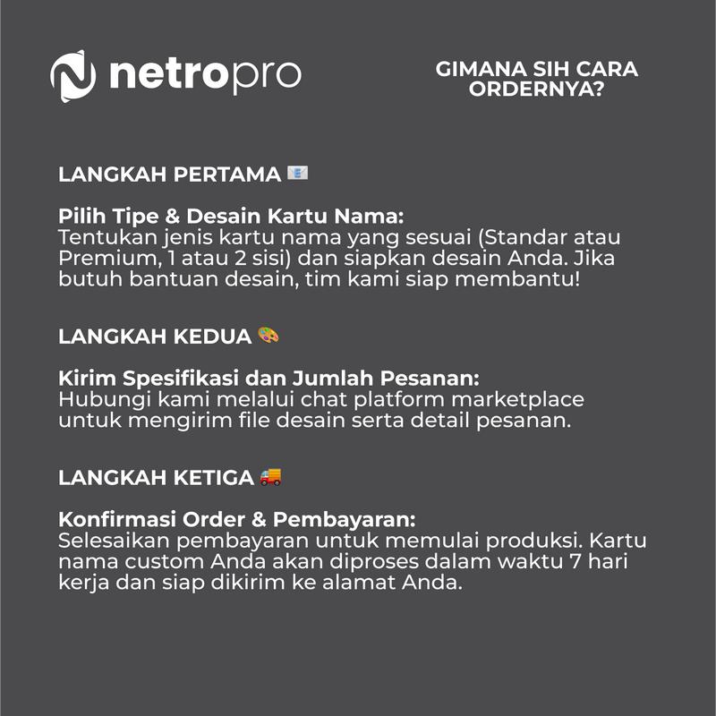 Kartu Nama Custom 1 & 2 Sisi - Standar dan Premium, 1 Box Isi 80 Lembar - Netro Productions - Cards 3