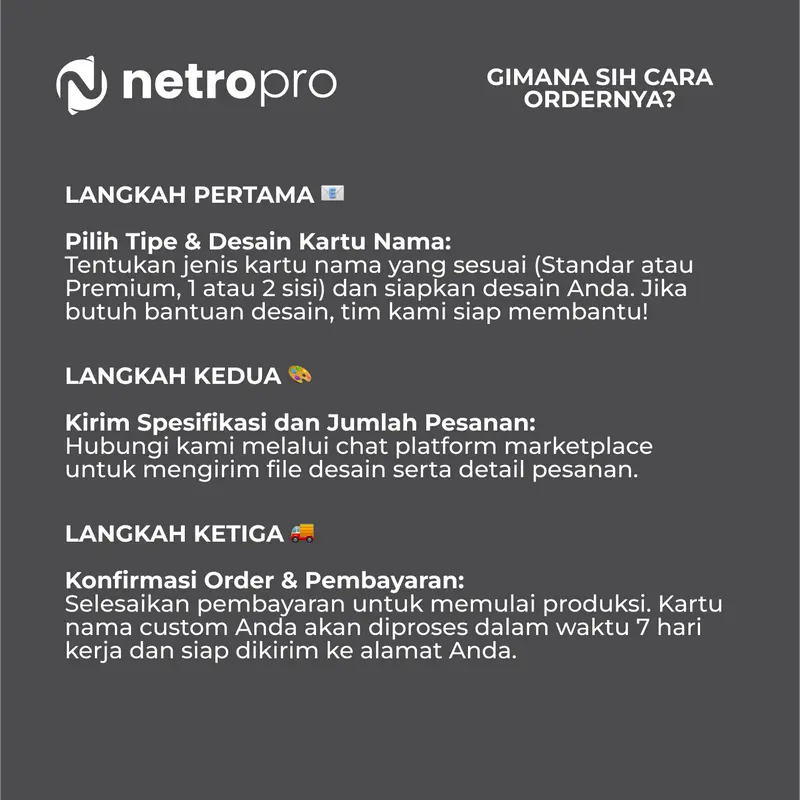 Kartu Nama Custom 1 & 2 Sisi - Standar dan Premium, 1 Box Isi 80 Lembar - Netro Productions - Cards 3