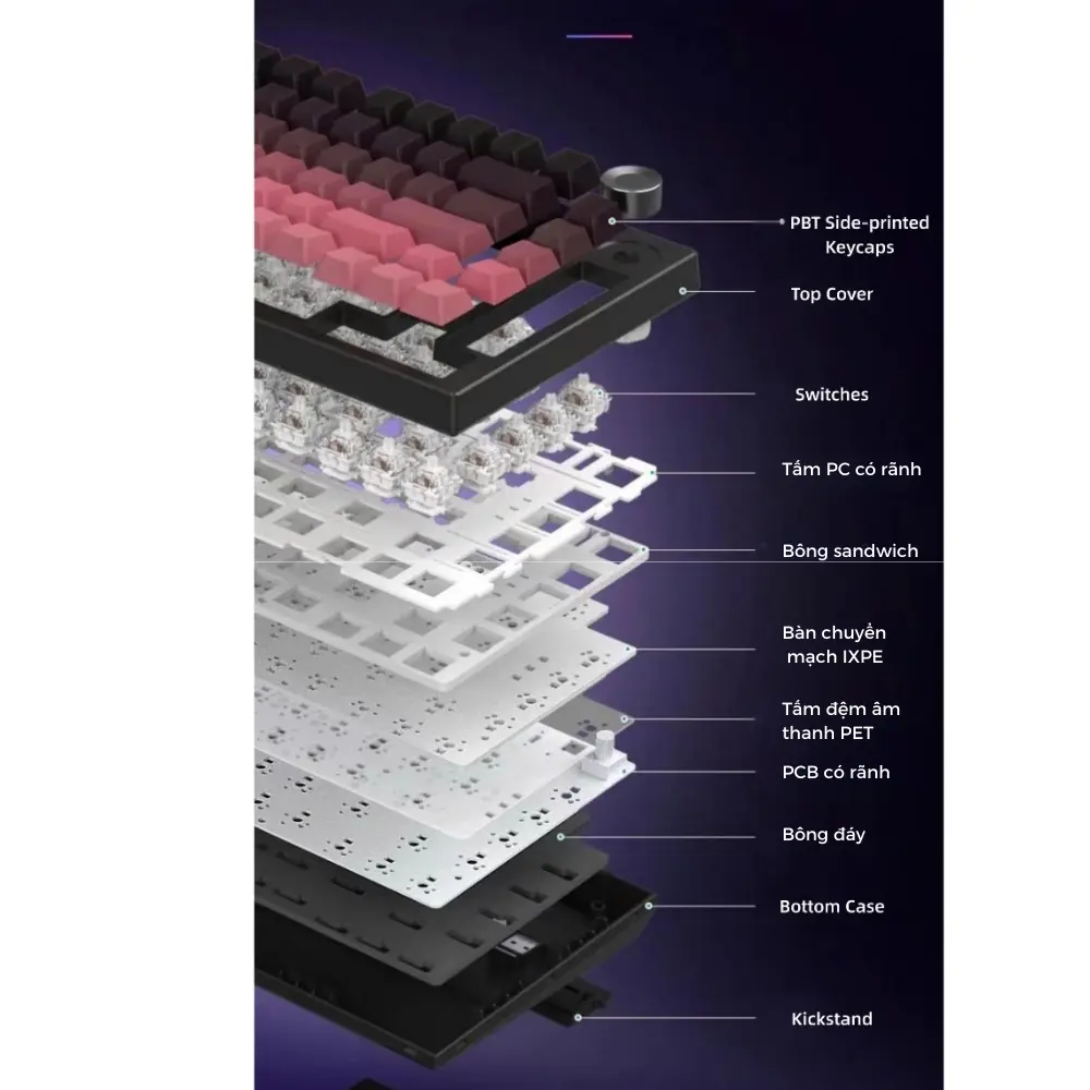 Bàn phím cơ Atas K81 không dây 3 mode - Mạch Xuôi - Hỗ trợ hotswap 5 pin - LED RGB - Có App | BigBuy360 - bigbuy360.vn Bàn phím cơ Atas K81 không dây 3 mode - Mạch Xuôi - Hỗ trợ hotswap 5 pin - LED RGB - Có App | BigBuy360 - bigbuy360.vn