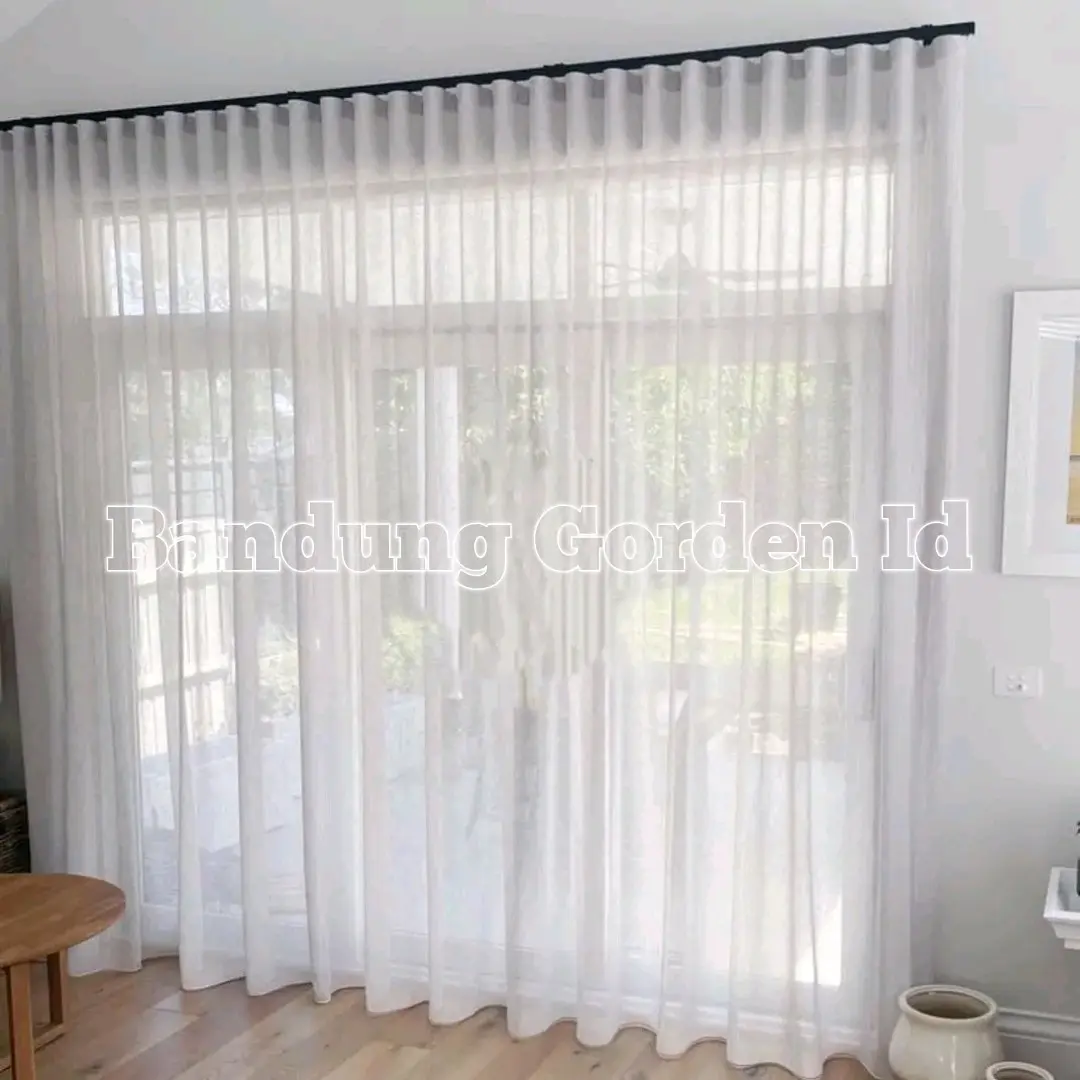 Gorden Vitrase Putih vitrase coklat vitrase abu Pakai Ring Curtain Kain Jendela