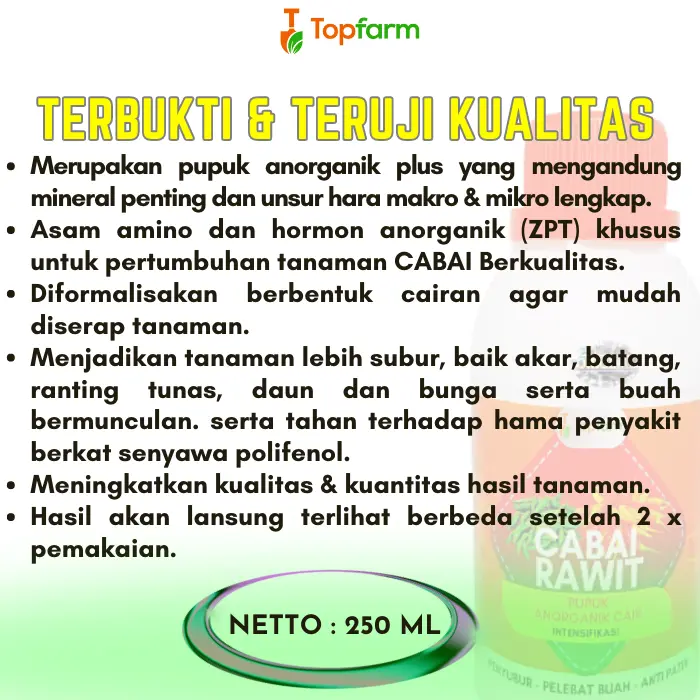 Pupuk Cabe Rawit - Booster Cabe rawit / Pupuk Penyubur Tanaman Cabai / Pupuk Pelebat Buah Cabe Rawit / Pupuk Khusus Pohon Cabai / Pupuk Pembesar Cabe Rawit / Pupuk Cabai 5