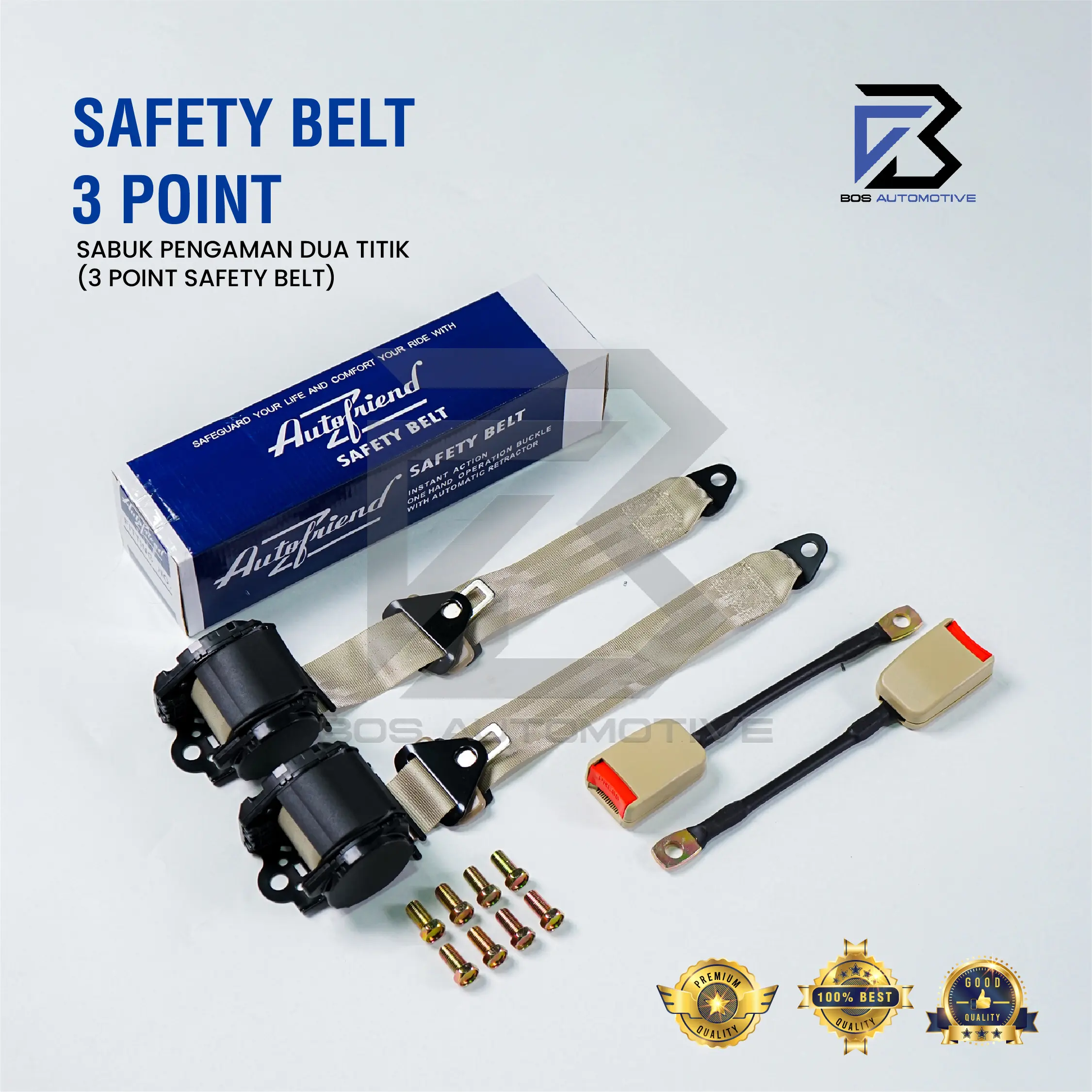 Sabuk Pengaman Mobil Safety Belt Otomatis Seat Belt Lubang 3 Point Mobil Universal