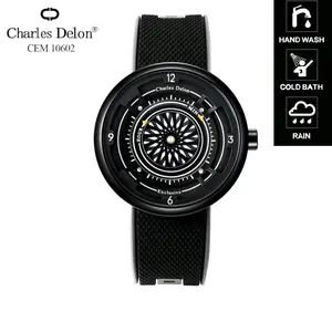 JAM TANGAN CHARLES DELON EXCLUSIVE CEM 10602 ANTI AIR STRAP RUBBER WATCHES