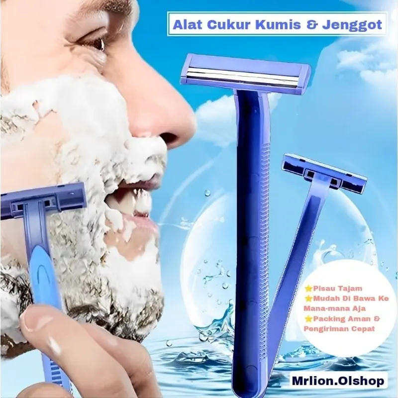 Alat Cukur Kumis 2 Mata Pisau Double Blade Cukuran Buli Jenggot Ketiak Serbaguna⭐MrLion⭐