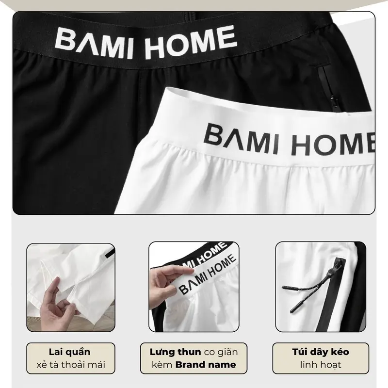 Quần short nam BAMIHOME, quần gym chất liệu cotton co giãn, thoáng mát thấm hút mồ hôi tốt QG03 6