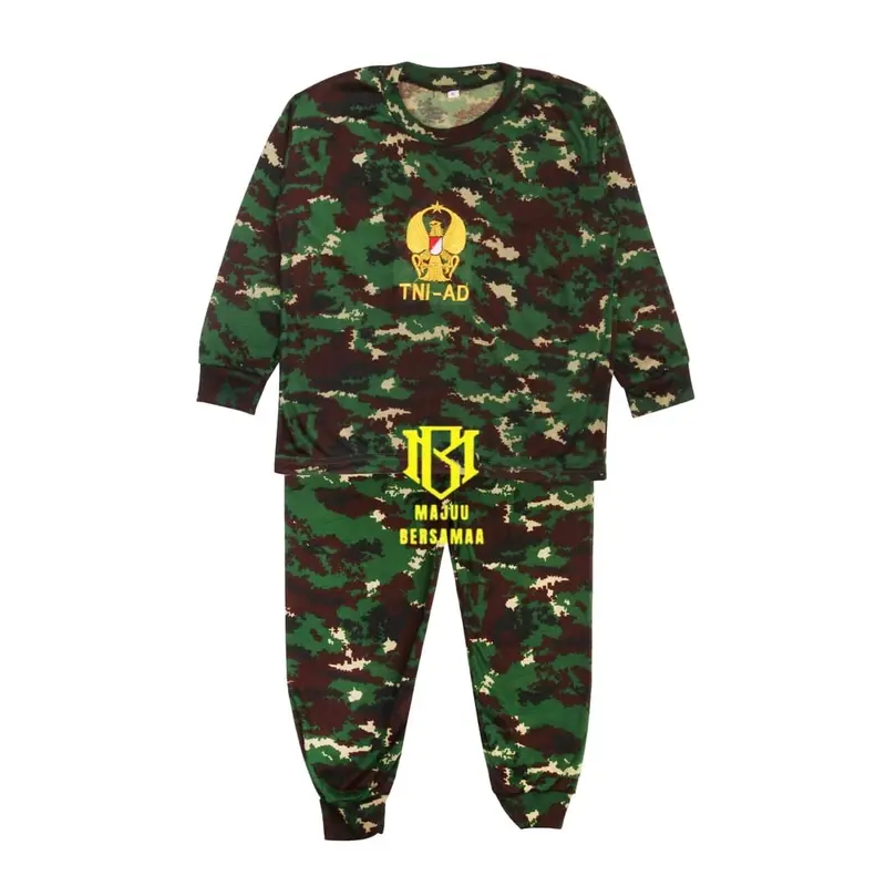 GROSIR SETELAN KAOS BAJU TRAINING PIYAMA ANAK LORENG TENTARA ANAK 3