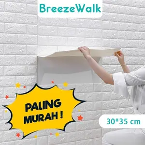 BreezeWalk - Wallpaper Dinding 3D Foam Motif Batu Bata Pola kartun anak-anak Dekorasi Dinding Kamar Murah