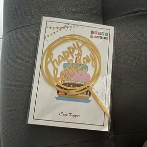 DEKORCUY CAKE TOPPER AKRILIK ULANG TAHUN HAPPY BIRTHDAY TUSUKAN HIASAN DEKORASI TOKO PERLENGKAPAN KUE