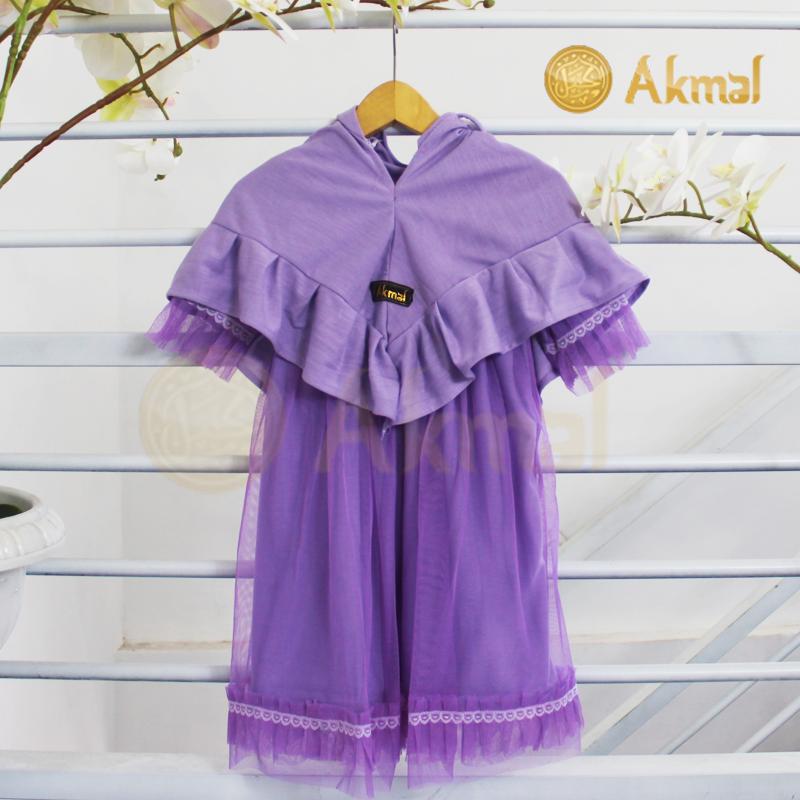 Akmal Baju Gamis Bayi Variasi Rempel Tutu Tile Premium Set Kerudung Kode 9 3