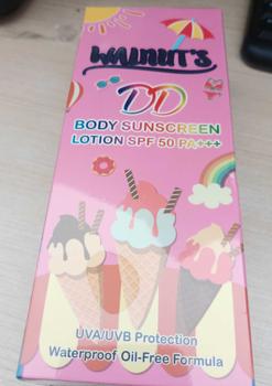 Product Review of WALNUTS CC DD Body Sunscrean Lotion SPF 50 UVA UVB Protection Waterproof Oil Free Formula Thailand    Sunblock Mencerahkan from K**g Y**a 0