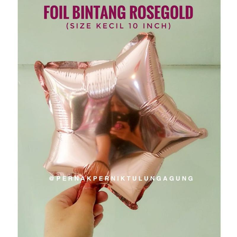 Balon Foil Bintang 10 inchi - Foil Star merah, gold, biru tua, silver, rose gold, hijau, ungu, pink, biru muda 4