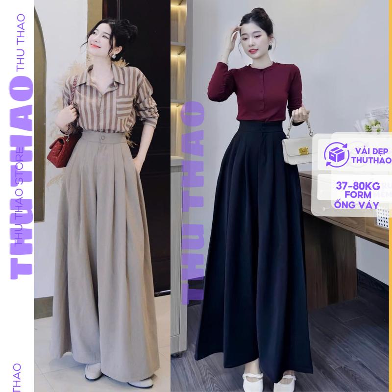 Quần dáng váy ống siêu rộng khuy bọc giữa cao cấp big size, quần công sở by Thu Thảo Store Nữ Ong