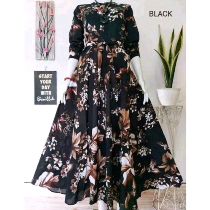 Gamis monalisa terbaru terlaris Bahanya adem Muslim Wanita Motif 4