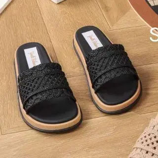 Sandal Selop Wanita Karet Import BALANCE Motif Rajut Ringan Empuk Sol 3CM / M2526 2