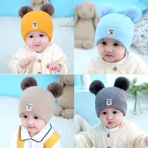 Topi anak bayi kupluk Pompom monlight