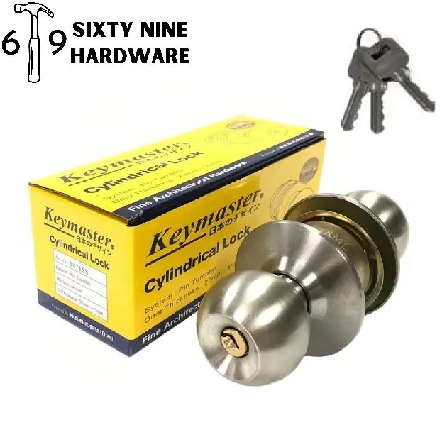 CYLINDER DOOR LOCK / CYLINDRICAL DOOR LOCK SET / TOMBOL PINTU LOCK / 60MM BACKSET / 32-48MM DOOR THICKNESS (3871SS)