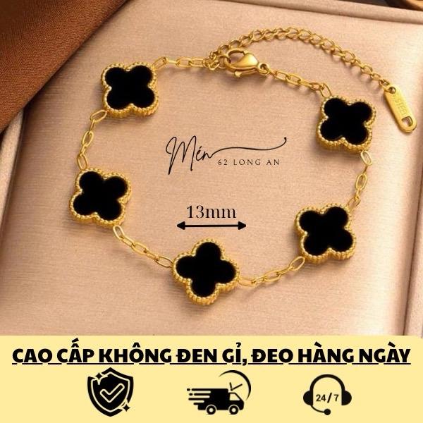 LẮC TAY thép không gỉ cỏ 4 lá. Phụ kiện trang sức cao cấp TS