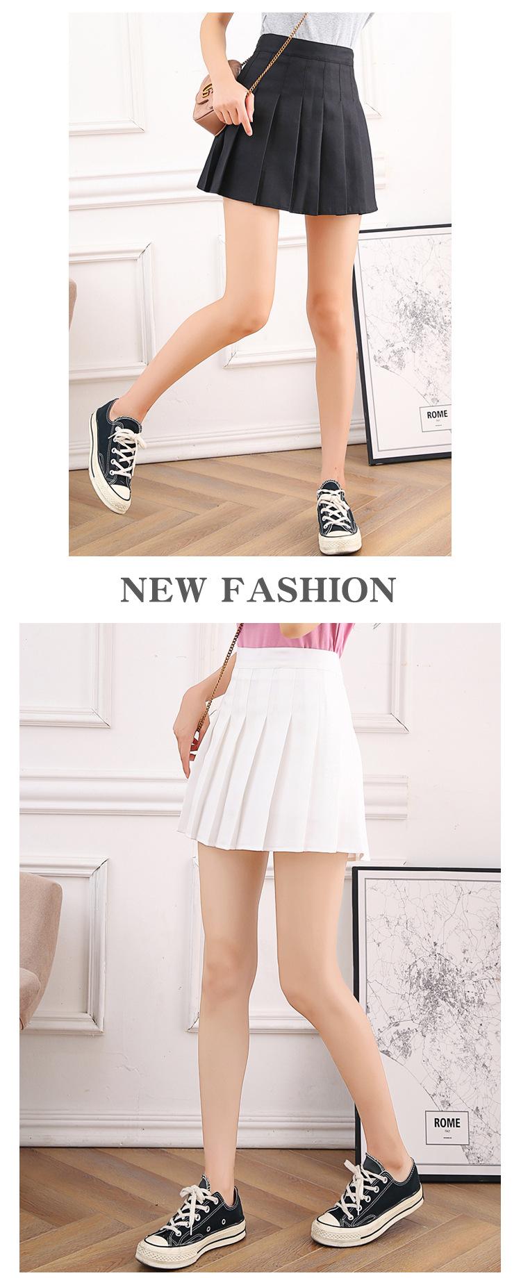 Product Introduction of [Golden potowomen's wear] 2023 spring and autumn pleated skirt women's Japanese high waist slim fit a-line dress anti-exposure solid color fashion skirt Womenswear Bottom Lingerie Comfort Basic Minimalist 6