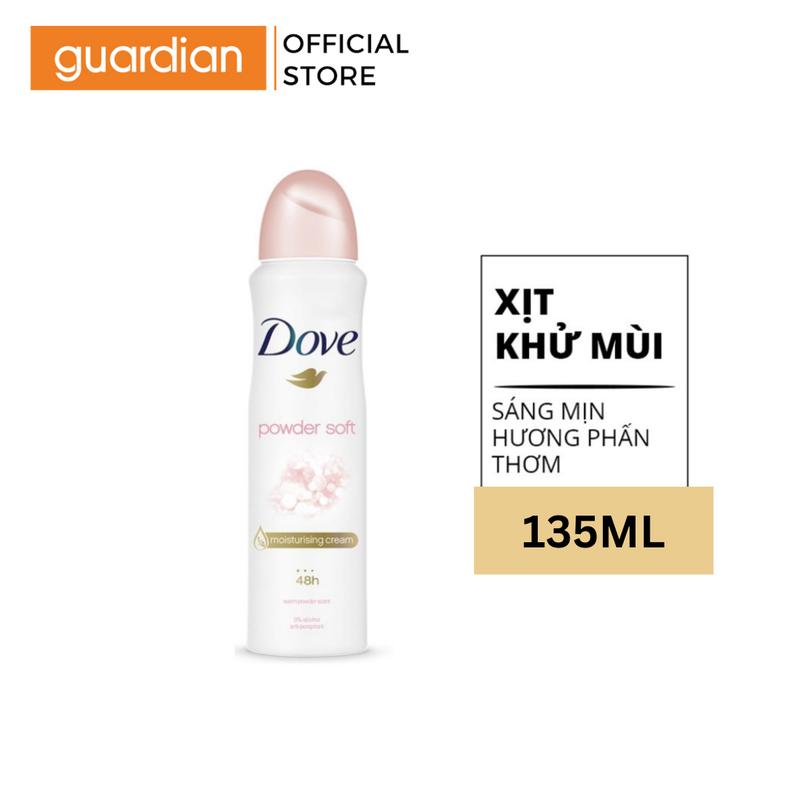 Xịt Khử Mùi Dưỡng Da Sáng Mịn Dove Powder Soft Hương Phấn Thơm 135Ml