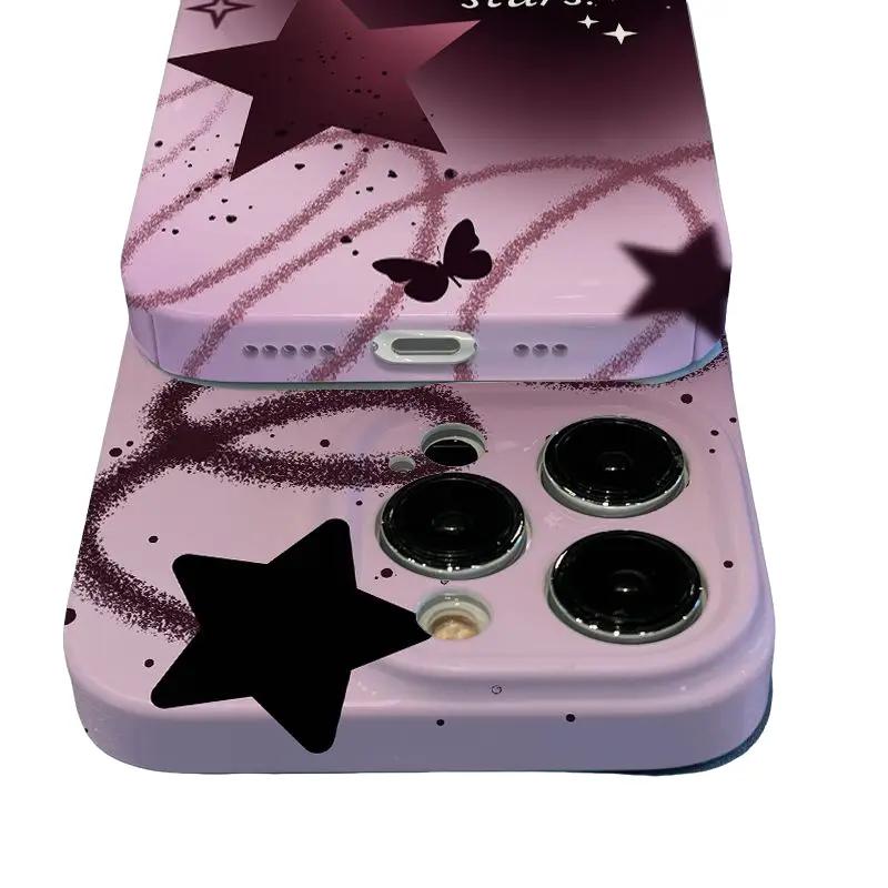 เคสโทรศัพท์ Filin สีม่วง ดีไซน์ดาว เข้ากันได้กับ OPPO A3X PRO, A5X, A16K, A17, A38, A54S, A55, A57, 