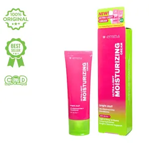 Emina bright stuff moisturizer cream 20g kemasan baru sunscreen Wajah spf kemasan baru ya warna pink gelap bukan pink cerah
