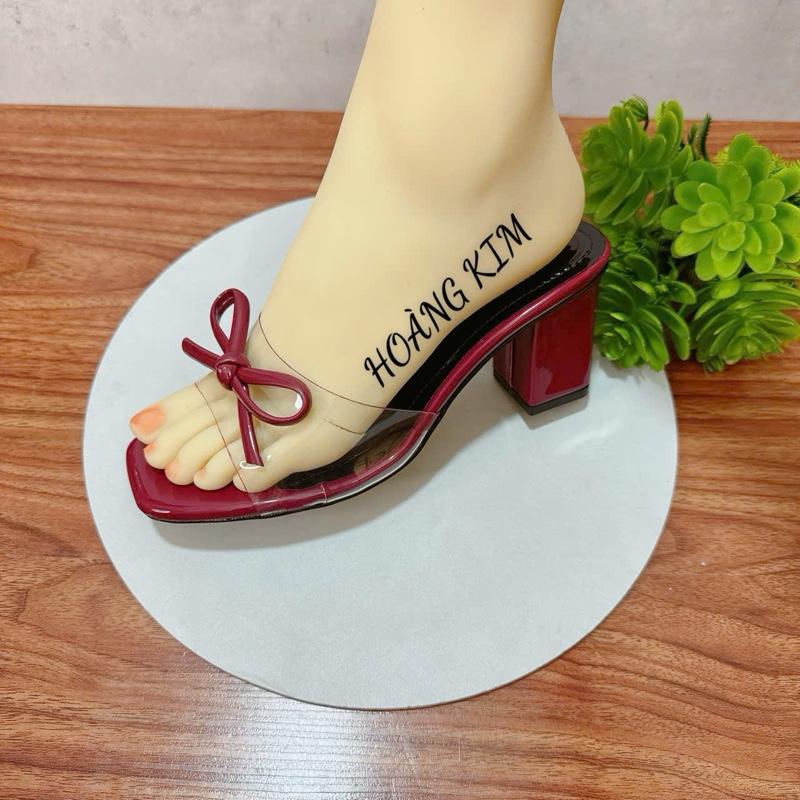  TF777 - Guốc Nữ Hoàng Kim Quai Trong Êm Chân cao 5 Phân 7 Phân - TF777 