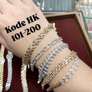[ NEW MODEL ] KODE HK IMP()rt Gelang Kalung Anting Cincin HK Premium Plated Gold 18k - Gelang Lapis Emas 18k Bracelet HK No Karat No Luntur Gelang Lapis