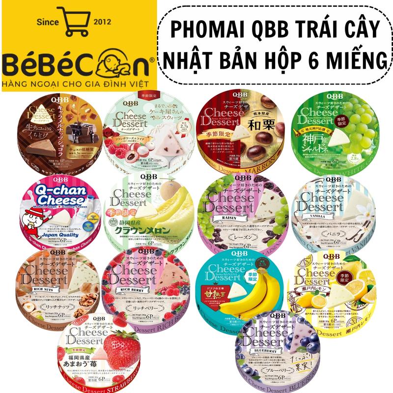 2 HỘP Phomai QBB Nhật Cheese Dessert 6 miếng Phô Mai Trái Cây Ngọt thơm ngon