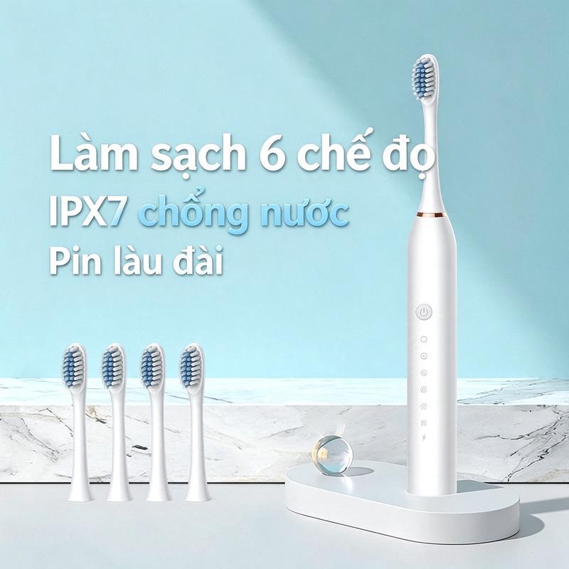 Bộ bàn chải đánh răng điện siêu âm lông mềm kèm máy tăm nước sạc điện Bàn chải điện siêu âm cho cặp đôi người lớn .Máy tăm nước sạc điện vệ sinh răng miệng. Bộ chăm sóc răng miệng điện tự động.Bàn chải siêu âm lông mềm không gây đau nướu.
