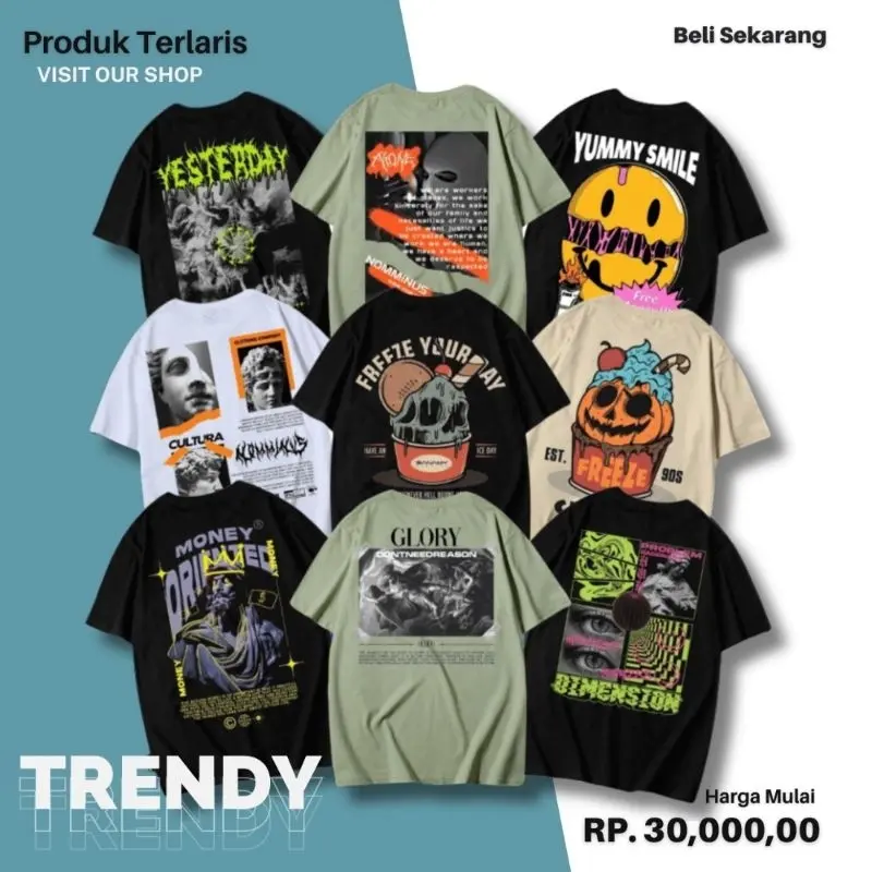 Paket Hemat Kaos Distro Pria Lengan Pendek Motif Random 100 ribu dapat 5 pcs Trending Terbaru Paling Murah dbest 2024 0