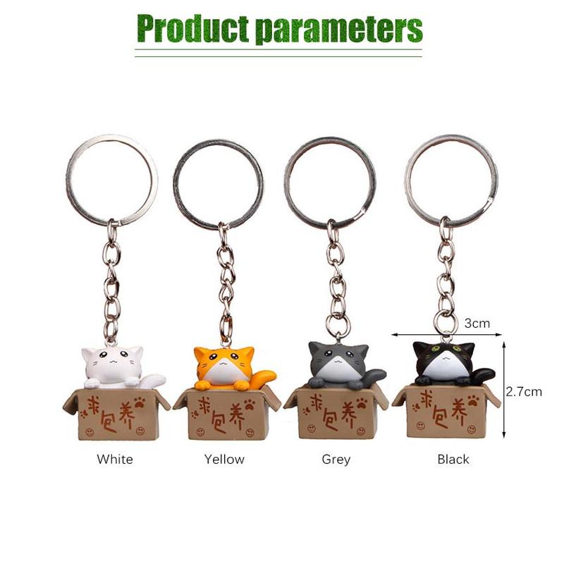 kucing kardus gantungan kunci pajangan lucu cat box keychain korean 2