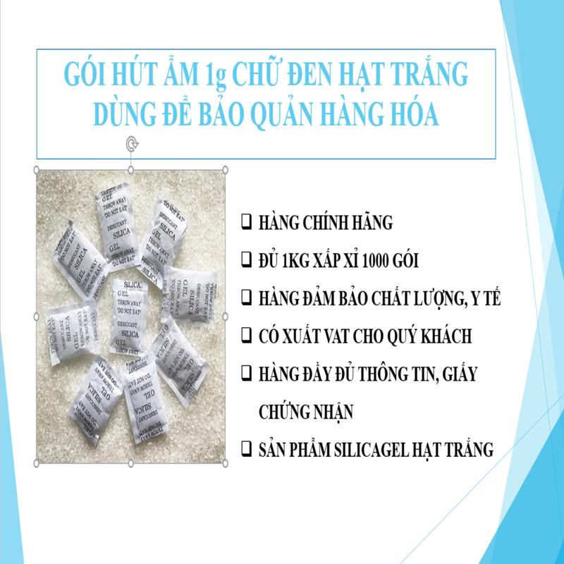 1000 gói hút ẩm đa dụng chữ đen nền trắng dùng cho bảo quản thực phẩm dùng trong gia đình hàng Max Desi