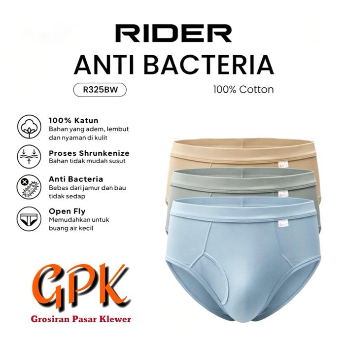 Gambar Celana Dalam Pria Rider Anti Bakteria R325BW 100% Katun Open Fly dari Grosir Pasar Klewer Solo Kota Surakarta Tokopedia