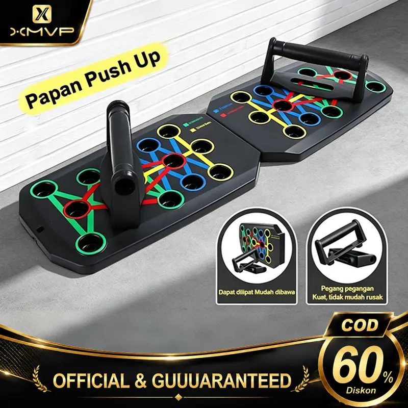 【Versi Upgrade】Papan Push-Up XMVP- Kit Latihan Push-Up Lengkap, Papan Push-Up untuk Rumah, Pull Bar, Alat Latihan Otot Dada dan Perut, Cocok untuk Pria dan Wanita, Pecinta Fitness, Kekuatan Tubuh Atas, Desain Portable, Mesin Latihan Perut