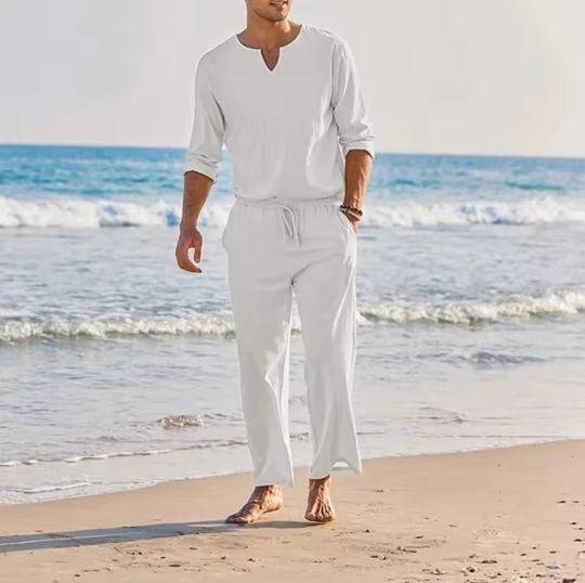 Product Introduction of LINEN.ELITE Baju Linen Pria Atasan Baju Katun Linen Pria Dewasa Santai Setalan Koko Pria Baju Casual Pria Bahan Linen Lembut 4
