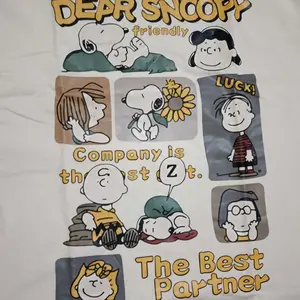 T-shirt atasan kaos Oversize cowok cewek Dear SNOOPY Couple Import  Katun Lengan Pendek (A0188)