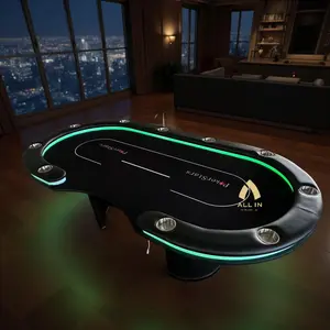 Meja Texas Holdem Poker Table with LED 240cm x 120cm