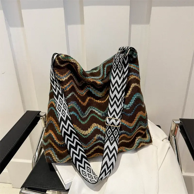 H&T Bohemian Wind Wave Pattern Kapasitas Besar Bag Satu Shoulder Bag Vacation Women's Bag Tote Wanita 6