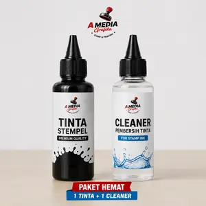 Paket Hemat Tinta Stempel Plastik dan Cleaner Pembersih Tinta