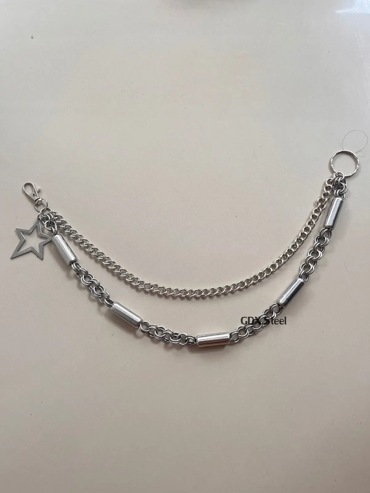 RANTAI DOMPET PRIA WANITA MODEL RING TABUNG 2 LAYER LIONTIN BINTANG KUAT DAN TAHAN LAMA