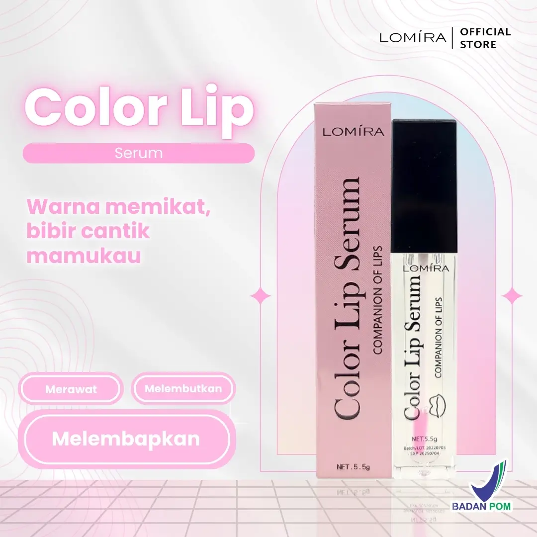 Lomira Lip Serum Color Melembabkan dan Merawat Bibir Pecah-pecah Hidrasi Vitamin BPOM Kering Perawatan Pemerah