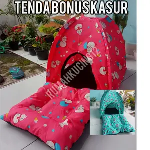 Paket tenda kucing dapat kasur  Snack  mainan  kalung